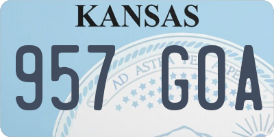 KS license plate 957GOA