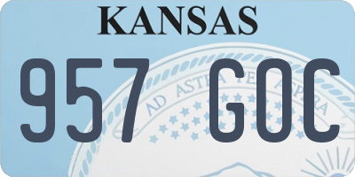 KS license plate 957GOC