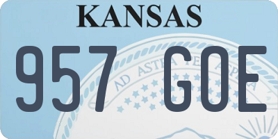 KS license plate 957GOE