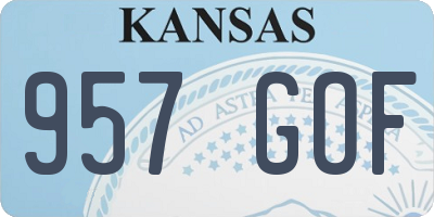 KS license plate 957GOF