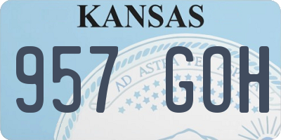 KS license plate 957GOH