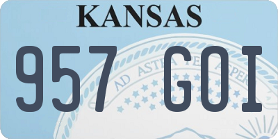 KS license plate 957GOI
