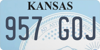 KS license plate 957GOJ