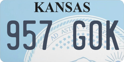 KS license plate 957GOK