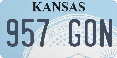KS license plate 957GON