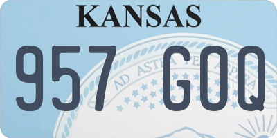 KS license plate 957GOQ