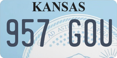 KS license plate 957GOU