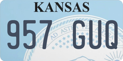 KS license plate 957GUQ