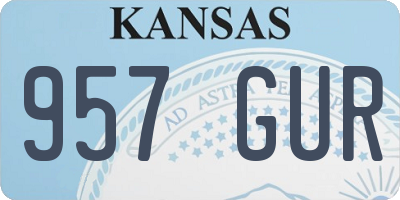 KS license plate 957GUR