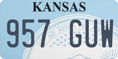 KS license plate 957GUW