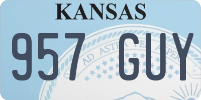KS license plate 957GUY