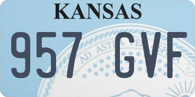 KS license plate 957GVF