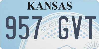 KS license plate 957GVT
