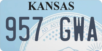KS license plate 957GWA