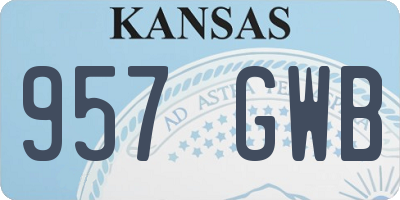 KS license plate 957GWB