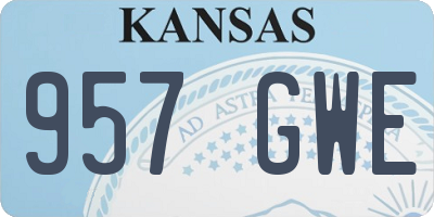 KS license plate 957GWE