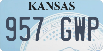 KS license plate 957GWP