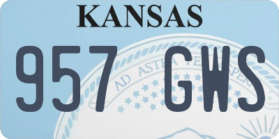KS license plate 957GWS