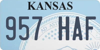 KS license plate 957HAF