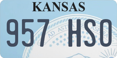 KS license plate 957HSO