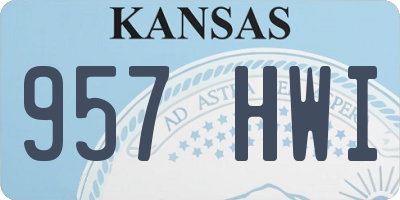 KS license plate 957HWI