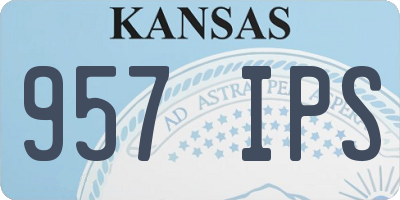 KS license plate 957IPS