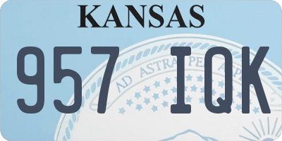 KS license plate 957IQK