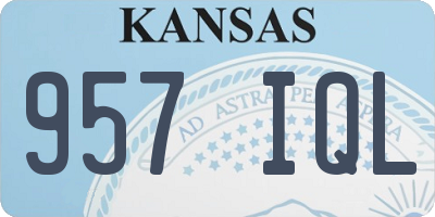 KS license plate 957IQL