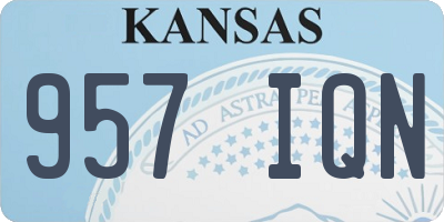 KS license plate 957IQN