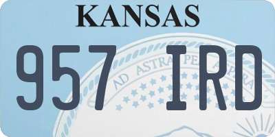 KS license plate 957IRD