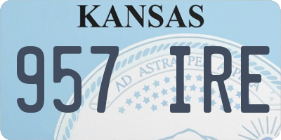 KS license plate 957IRE