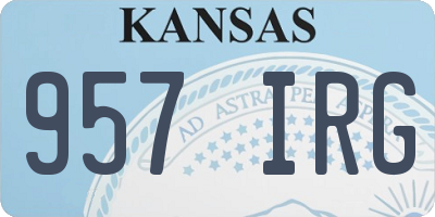 KS license plate 957IRG