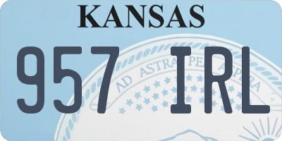 KS license plate 957IRL