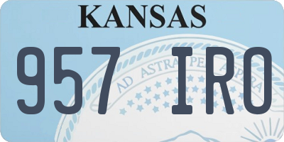 KS license plate 957IRO