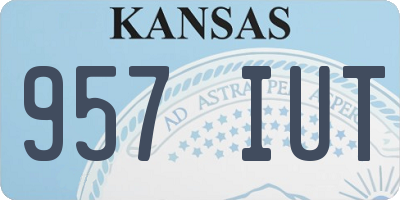 KS license plate 957IUT