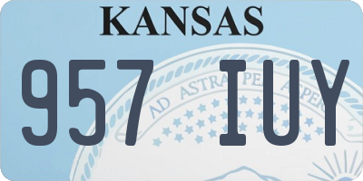 KS license plate 957IUY