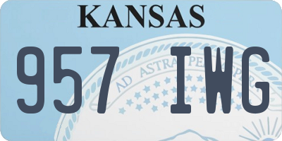 KS license plate 957IWG