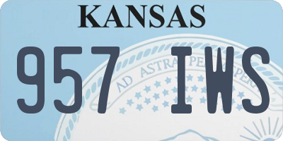 KS license plate 957IWS