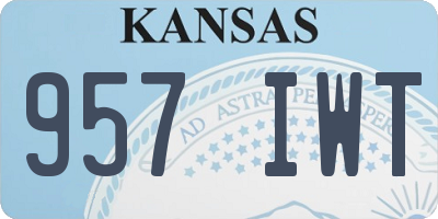 KS license plate 957IWT