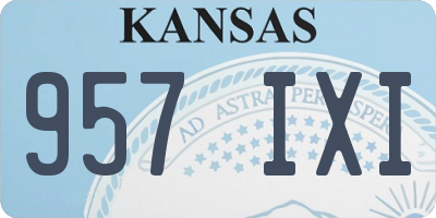 KS license plate 957IXI