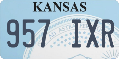 KS license plate 957IXR