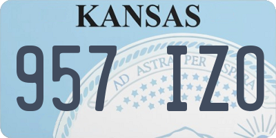 KS license plate 957IZO