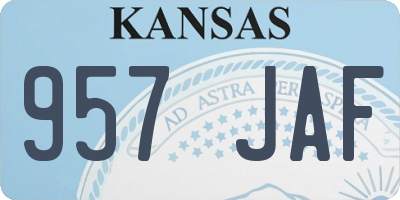 KS license plate 957JAF