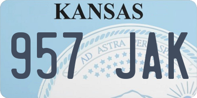 KS license plate 957JAK
