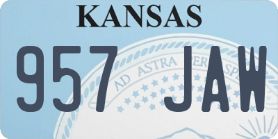 KS license plate 957JAW