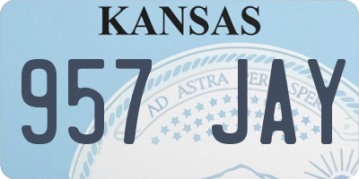 KS license plate 957JAY
