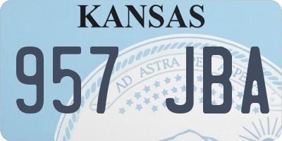 KS license plate 957JBA