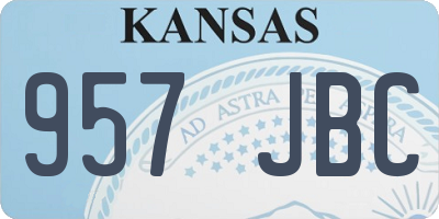 KS license plate 957JBC