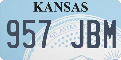 KS license plate 957JBM