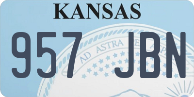 KS license plate 957JBN